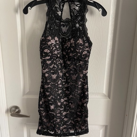 Black Stretch Lace Dress Size 1 - Picture 1 of 7